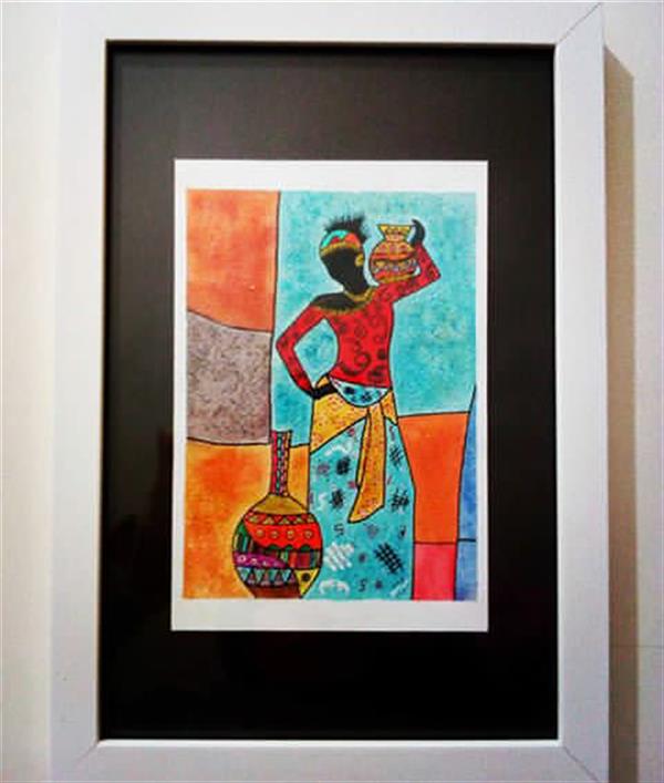 هنر نقاشی و گرافیک محفل نقاشی و گرافیک Artist-hediyeh-A تابلو نقاشی طرح کوبیسم زن آفریقایی
تکنیک آبرنگ با اکلیل
سایز:23×32