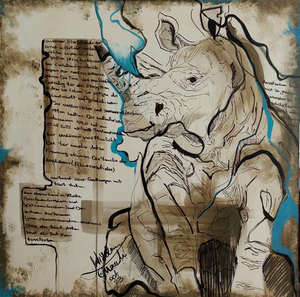هنر نقاشی و گرافیک محفل نقاشی و گرافیک یاسمن قندی نام اثر: Rhino
نام هنرمند: یاسمن قندی
سال خلق اثر: ۱۴۰۲
مدیا و متریال : میکس مدیا بر روی بوم