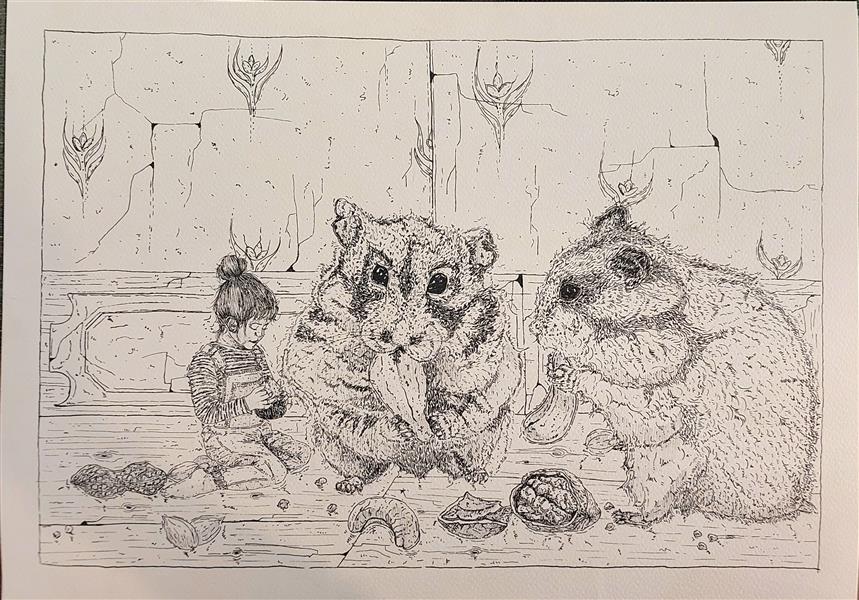 هنر نقاشی و گرافیک محفل نقاشی و گرافیک یاسمن قندی  برگ دوم از فصل چهارم و آخرین فصل مجموعه
اجرا شده با راپید بر روی مقوا
اثر بدون قاب هست