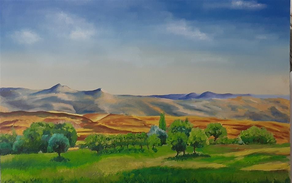 هنر نقاشی و گرافیک محفل نقاشی و گرافیک حسن زمانی رنگ روغن روی بوم 
طبیعت روستای آوین میانه