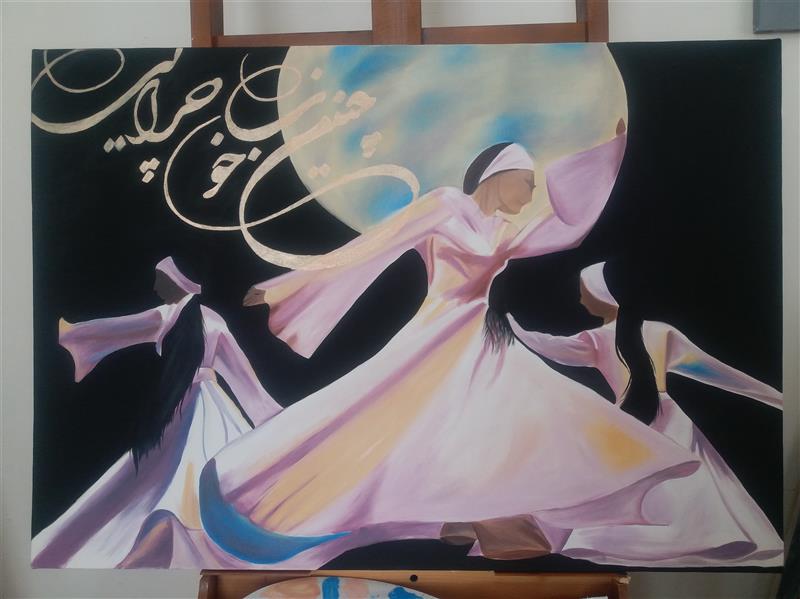 هنر نقاشی و گرافیک محفل نقاشی و گرافیک Rahajoudi70 #رقص_سماع 
رنگ روغن و اکرولیک کار شده در ابعاد ۷۰*۱۰۰.
