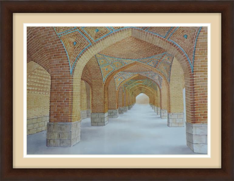 هنر نقاشی و گرافیک محفل نقاشی و گرافیک majid emadi 50*70/water color/ blue mosque/Tabriz/IRAN