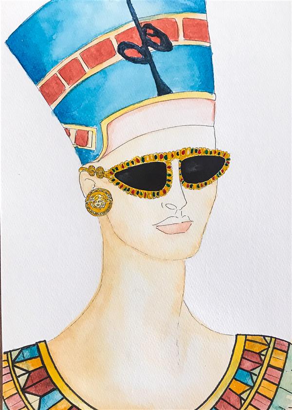 هنر نقاشی و گرافیک محفل نقاشی و گرافیک کسری افتخاری Versace in Cairo 
عینک و گوشواره ورساچه برای یک ملکه مصری
#آبرنگ روی مقوا٫ سایز A4