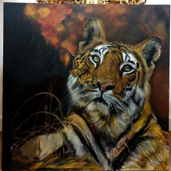 هنر نقاشی و گرافیک محفل نقاشی و گرافیک SamiRa mehrshad  #oilpainting #canvas #رنگ_روغن #بوم
ببر و پروانه
رنگ و روغن روی بوم 
سایز 80 ×80 سانتیمتر
