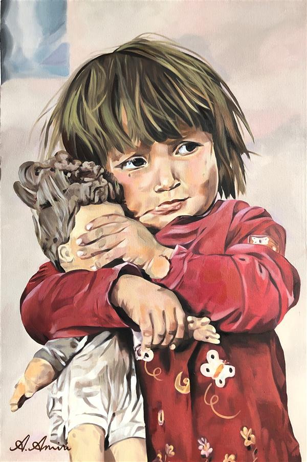 هنر نقاشی و گرافیک محفل نقاشی و گرافیک A Amiri نقاشی رنگ روغن
ابعاد ۶۰*۴۰ سانتی متر
عنوان اثر: #وحشت #جنگ
تصویر واقعی #کودک #سوریه که #چشمان #عروسک خود را با #دست پوشانده تا آنچه در #پیرامون خود مشاهده می کند، عروسکش نبیند.