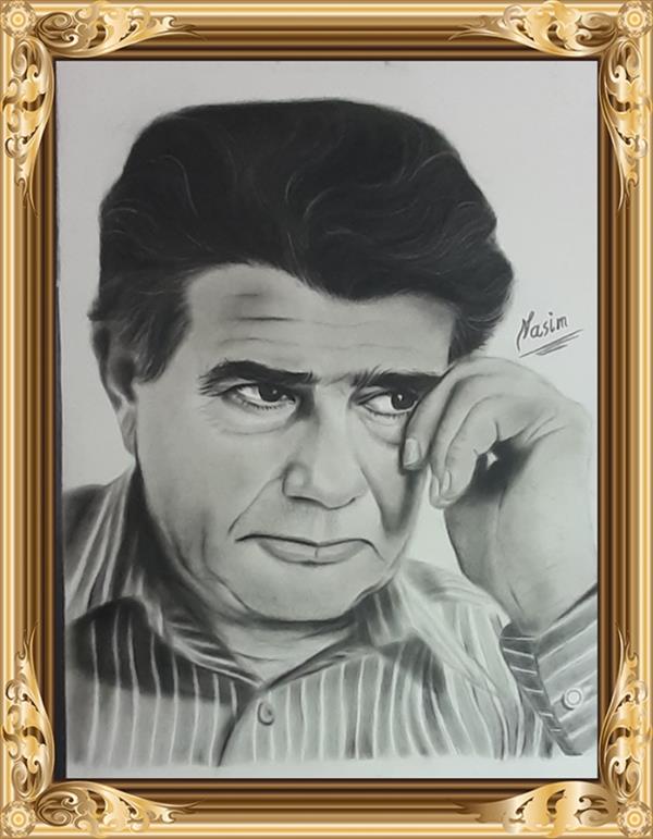 هنر نقاشی و گرافیک محفل نقاشی و گرافیک نسیم ترکمان #پرتره# استاد محمد رضا شجریان#تکنیک :سیاه قلم#شجریان#نسیم ترکمان#