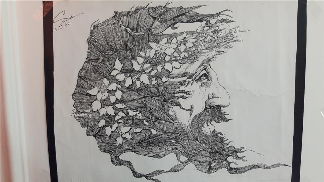 هنر نقاشی و گرافیک محفل نقاشی و گرافیک Shiva hoseini مقوای A3,طرح پیرمرد جنگل نشین.
