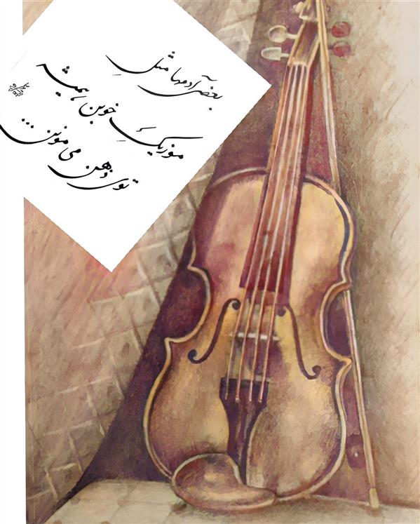 هنر نقاشی و گرافیک محفل نقاشی و گرافیک Azam-yousefi #طراحی #سایه روشن#گیتار#اعظم یوسفی