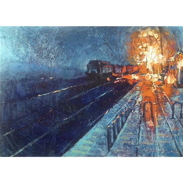هنر نقاشی و گرافیک محفل نقاشی و گرافیک علی نوروزی Title: midnight train 
#اکرلیک روی بوم و #ترکیب _مواد 
۱۳۹۸
علی نوروزی
#acrylic#painting#mixedmedia on #canvas #alinorouzi