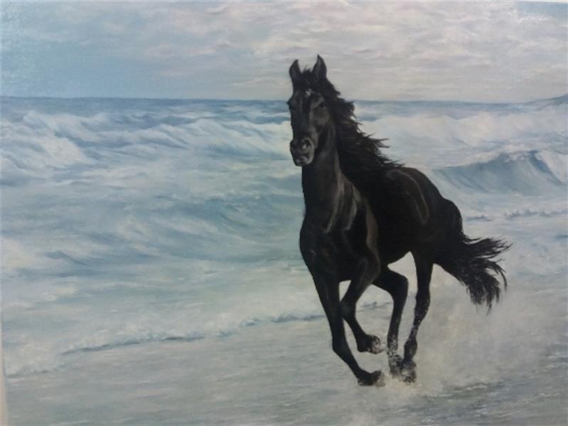 هنر نقاشی و گرافیک محفل نقاشی و گرافیک زهرا کریمی اثر طیبه شهبازی
تابلو اسب و دریا
