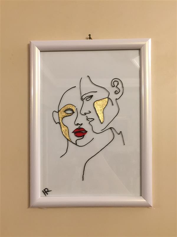هنر نقاشی و گرافیک محفل نقاشی و گرافیک hurartgallrey تابلو ویترای مدرن با ورق طلا 