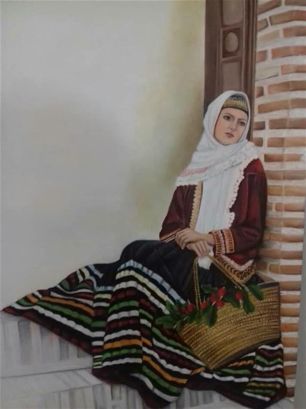 هنر نقاشی و گرافیک محفل نقاشی و گرافیک مریم مبرهن رنگ و روغن
 LA FILLE GILAKE DU QUASIM AABAAD1397