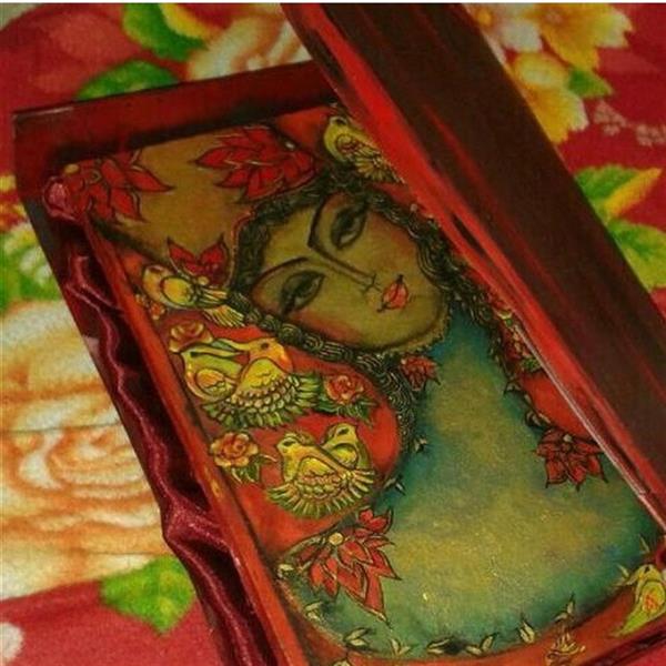 هنر نقاشی و گرافیک محفل نقاشی و گرافیک رها  نام تابلو بانو#سایز۲۰/۳۰#تکنیک ابرنگ و اکریلیک