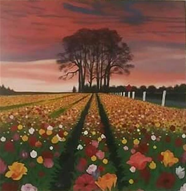 هنر نقاشی و گرافیک محفل نقاشی و گرافیک الهه مرادی #Oil #Painting نام اثر: Tulips Farm