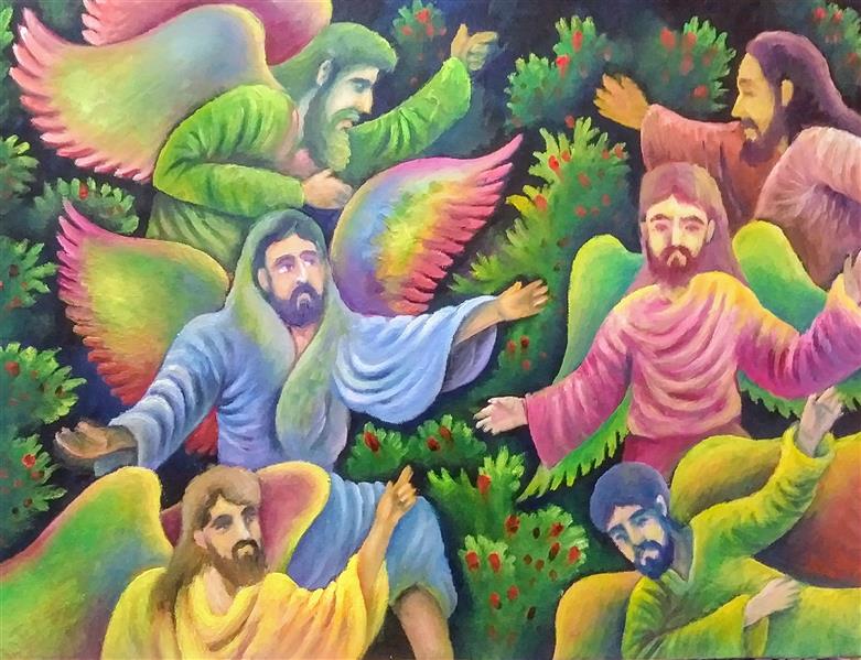هنر نقاشی و گرافیک محفل نقاشی و گرافیک مهدی حجازی تابلو نقاشی رنگ روغن با موضوع فرشته ها