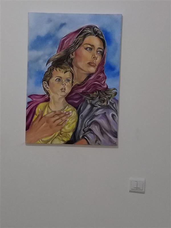 هنر نقاشی و گرافیک محفل نقاشی و گرافیک سما شلیله رنگ روغن /سال۹۹/تابلو مهر مادر/سما شلیله