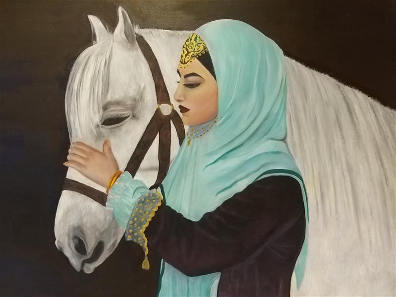 هنر نقاشی و گرافیک محفل نقاشی و گرافیک محبوبه صانعی یارندی #رنگ_روغن 
#زن_قجری