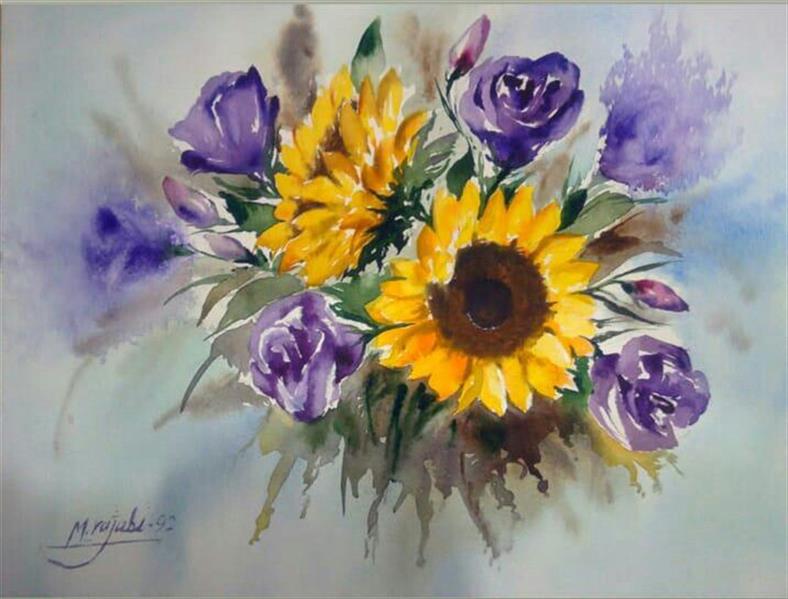 هنر نقاشی و گرافیک محفل نقاشی و گرافیک مریم رجبی  آبرنگ روی مقوا .گل .مریم رجبی .سال 1392