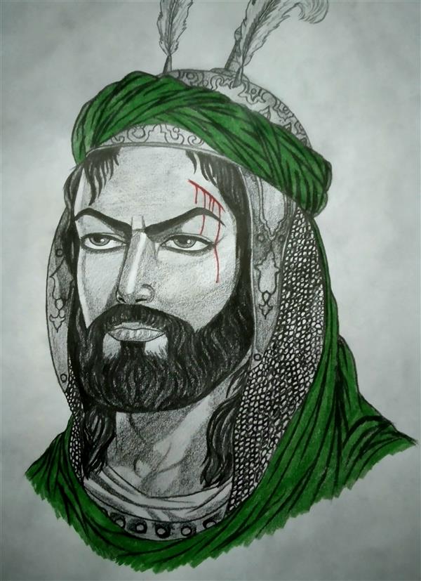 هنر نقاشی و گرافیک محفل نقاشی و گرافیک ابوالفضل بیک محمدی  نقاشی حضرت عباس (ع) اثر ابوالفضل بیک محمدی 