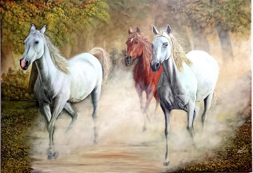 هنر نقاشی و گرافیک محفل نقاشی و گرافیک عزیزاله شریفی رنگ روغن روی بوم سال1400