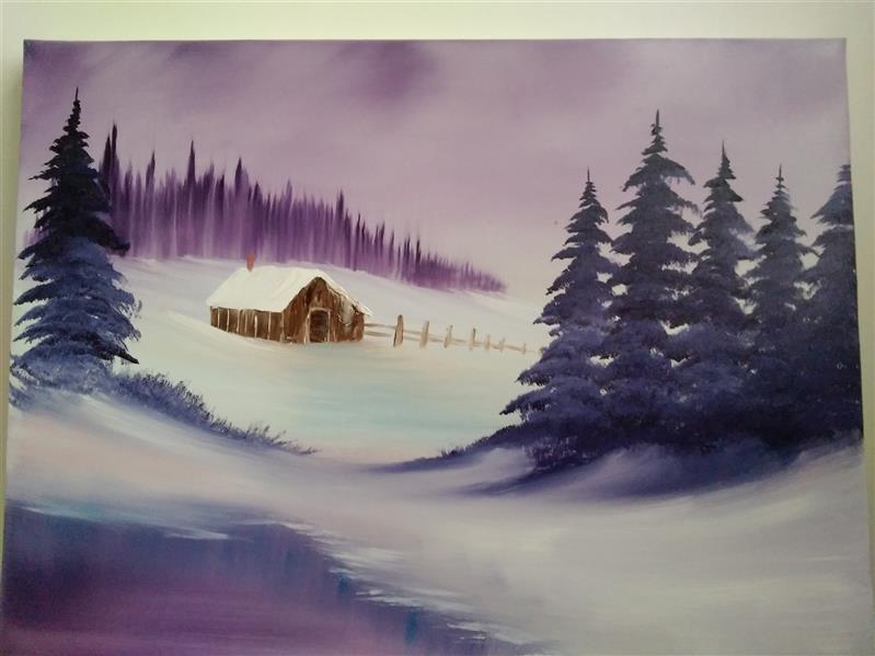 هنر نقاشی و گرافیک محفل نقاشی و گرافیک Arsham  #Landscape painting _wet on wet_purple splendor