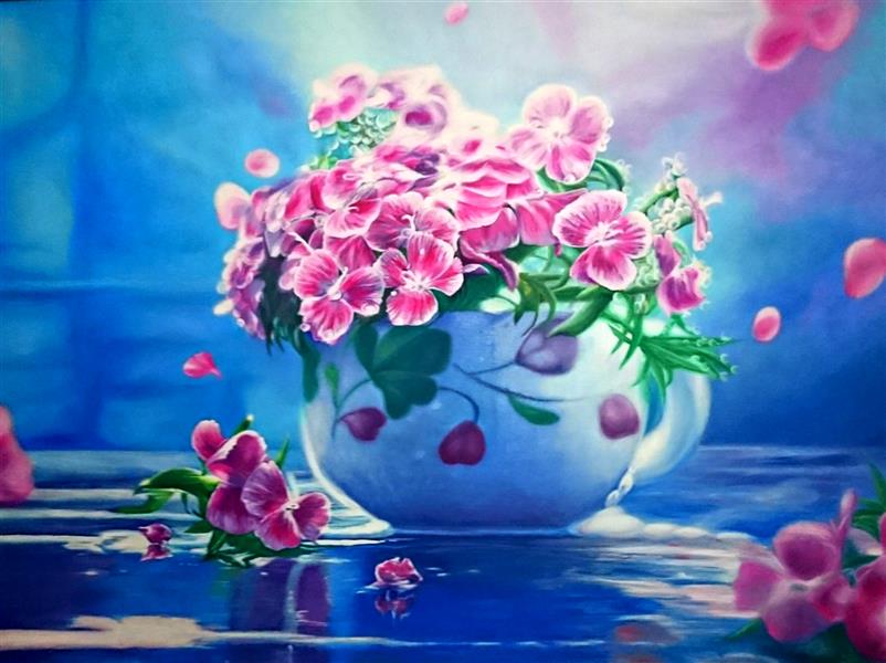 هنر نقاشی و گرافیک محفل نقاشی و گرافیک یاسمن تقوی نورباران (1398) - یاسمن تقوی
تکنیک: رنگ روغن روی بوم
#رنگ_روغن #رئالیسم #میخک #نور #آب #گلدان #قاب_دار