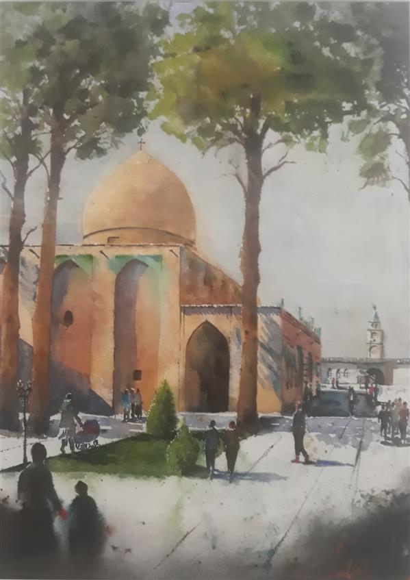 هنر نقاشی و گرافیک محفل نقاشی و گرافیک صادق ابراهیمی نقاشی آبرنگ #کلیسای #وانک اصفهان
تابلو با قاب است.