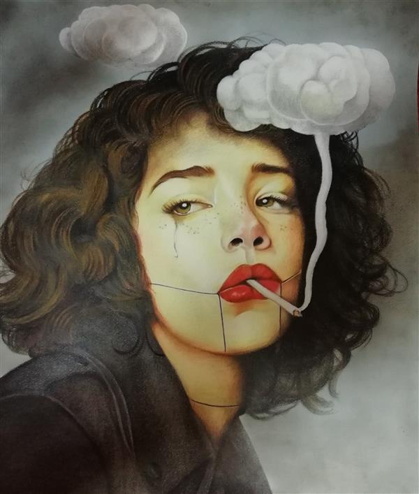 هنر نقاشی و گرافیک محفل نقاشی و گرافیک زینب هاشمی بدون عنوان تکنیک مدادرنگی