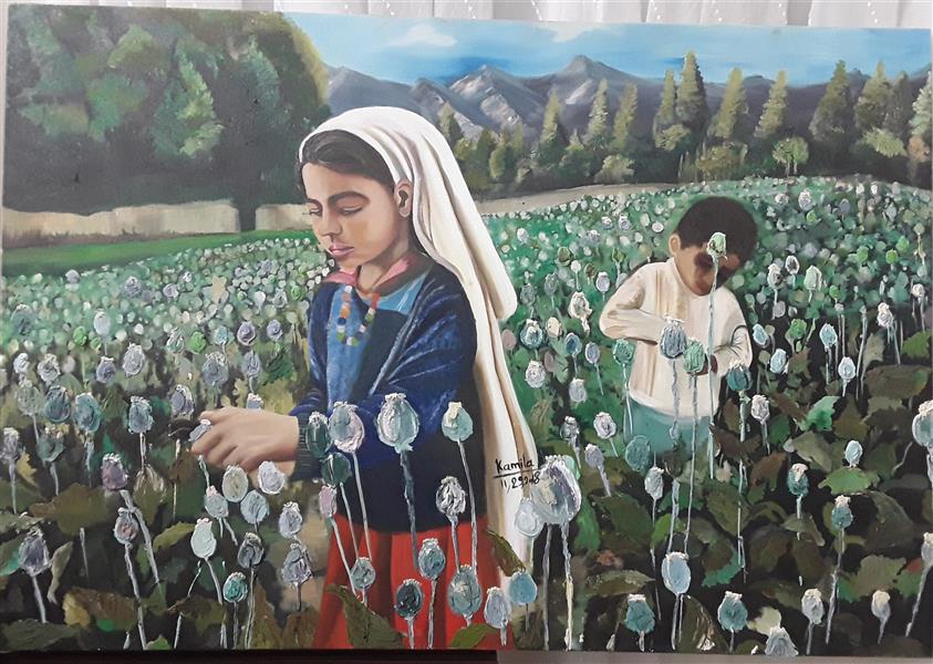 هنر نقاشی و گرافیک محفل نقاشی و گرافیک کامله فتاح نام اثر :کودکان کار و جنگ
سال:2018
هنرمند :کامله فتاح