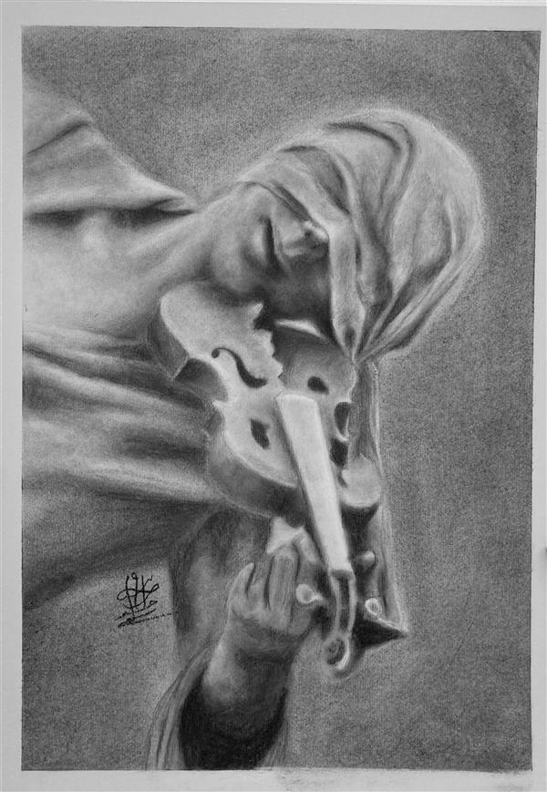 هنر نقاشی و گرافیک محفل نقاشی و گرافیک پریا #نقاشی #سیاه_قلم #sketches #violin#موسیقی #مجسمه #pariarzm