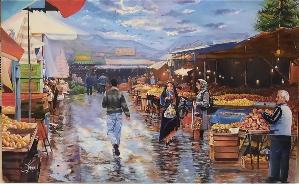 هنر نقاشی و گرافیک محفل نقاشی و گرافیک پوران سری  #پوران_سری
#بازار_میوه_پس_از_باران
#۱۳۹۹
#رنگ_و_روغن