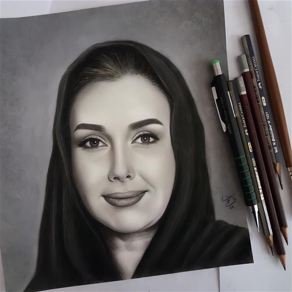 هنر نقاشی و گرافیک محفل نقاشی و گرافیک فاطمه نوری #کتایون_ریاحی  #نقاشی_چهره  #سیاه_قلم #بازیگر