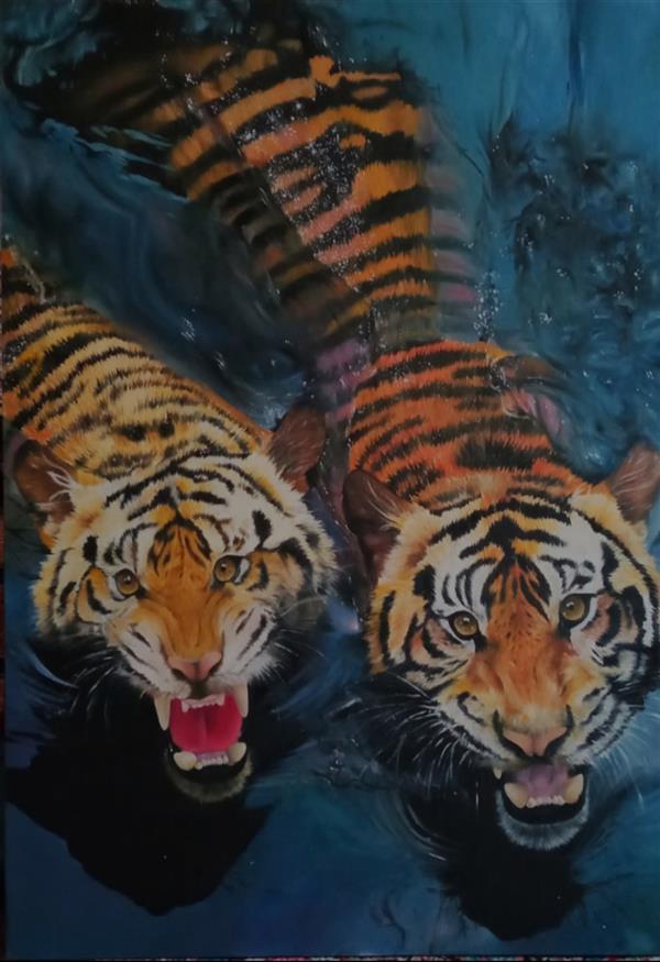 هنر نقاشی و گرافیک محفل نقاشی و گرافیک Aseman #Aseman
#tigers
1400#
#رنگ روغن
#Original