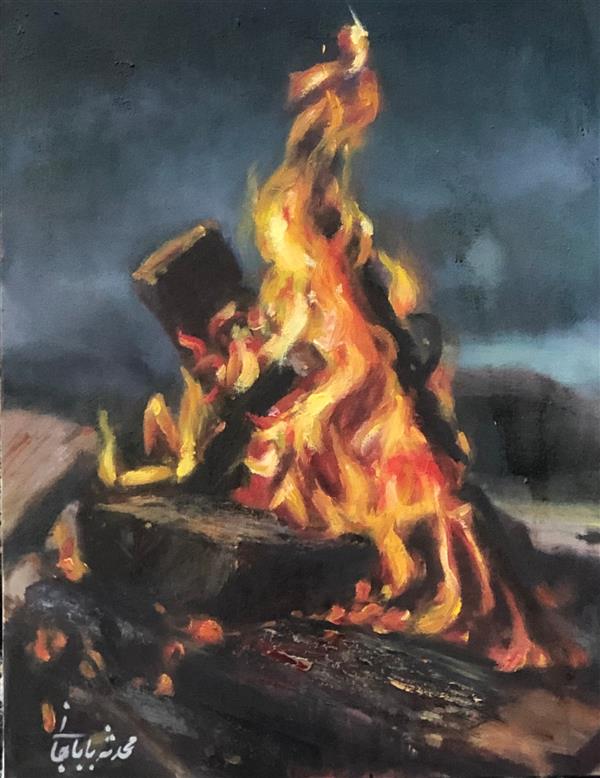 هنر نقاشی و گرافیک محفل نقاشی و گرافیک محدثه باباجانی آتش سال 1399