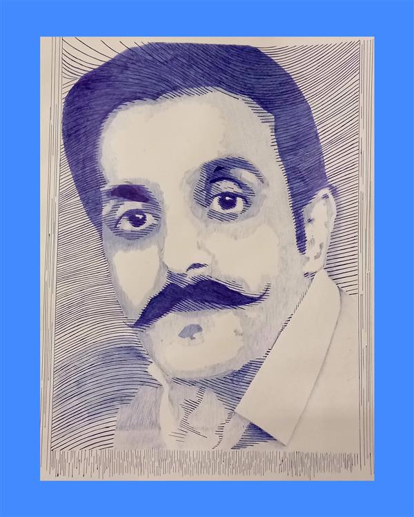 هنر نقاشی و گرافیک محفل نقاشی و گرافیک احمد عرشی #خودکار_بیک #تایپوگرافی #گرافیک #پرتره 
