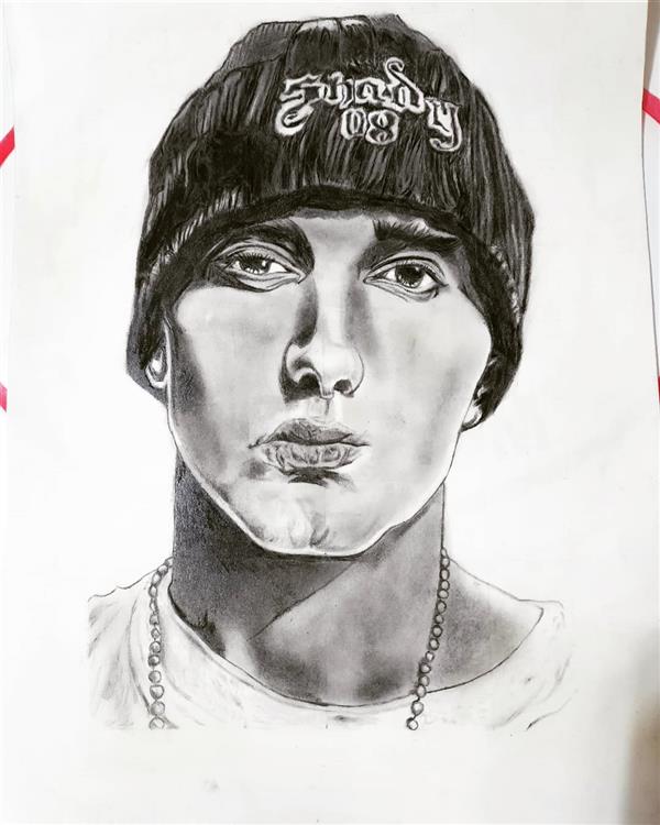 هنر نقاشی و گرافیک محفل نقاشی و گرافیک آرمان جوهری سیاه قلم اثر خواننده Eminem# از آرمان جوهری