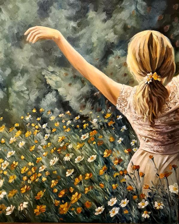 هنر نقاشی و گرافیک محفل نقاشی و گرافیک آتنا عسکری رنگ و روغن،۱۴۰۰،دختر اتنا