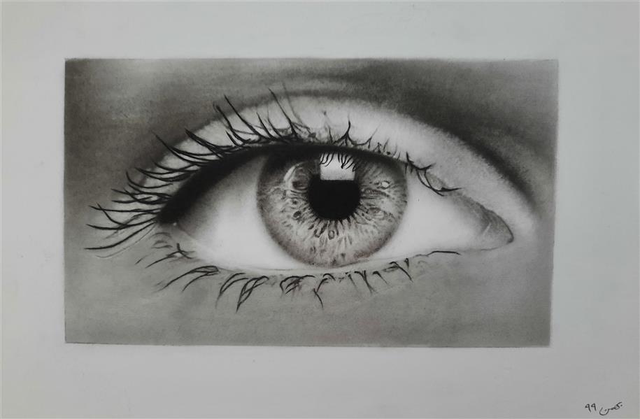 هنر نقاشی و گرافیک محفل نقاشی و گرافیک Vafa-Art7🎨 #سیاه-قلم
چشم 
سایز A4