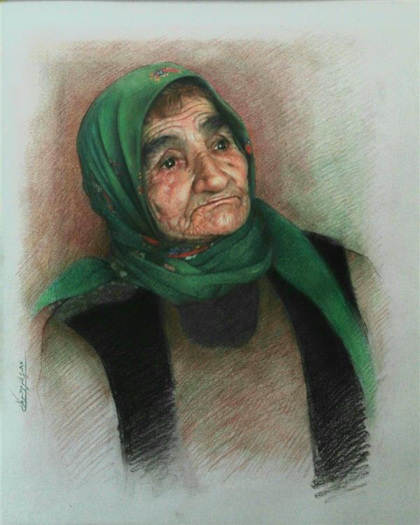 هنر نقاشی و گرافیک محفل نقاشی و گرافیک ریحانه پرهیزکاری پرتره ، مداد رنگی