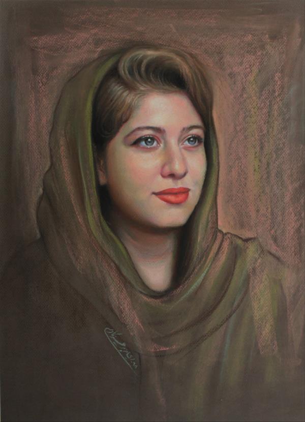 هنر نقاشی و گرافیک محفل نقاشی و گرافیک ریحانه پرهیزکاری پرتره ، پاستل گچی