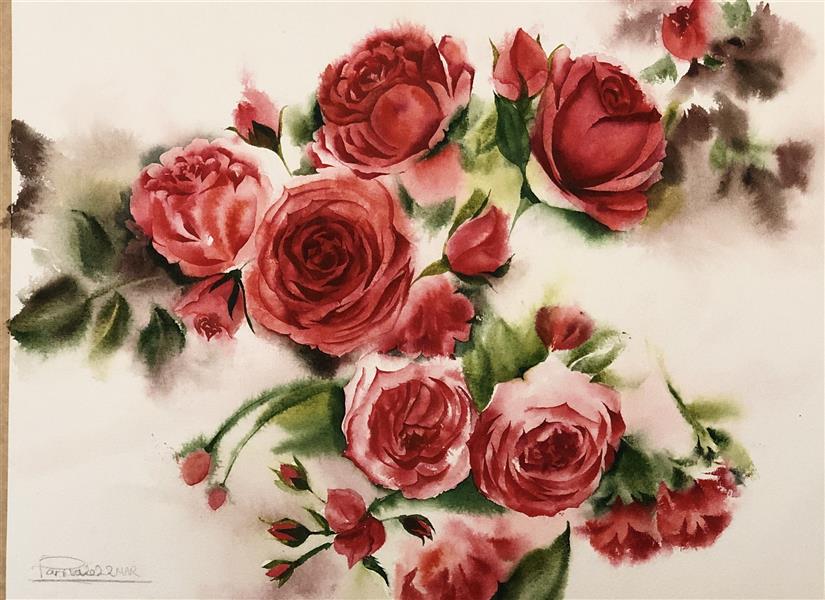 هنر نقاشی و گرافیک محفل نقاشی و گرافیک پریسا خالقی ابرنگ ۱۴۰۰ گل رز قرمز پریسا خالقی 