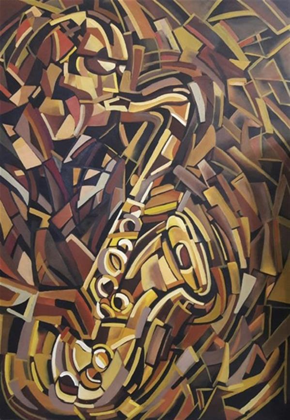 هنر نقاشی و گرافیک محفل نقاشی و گرافیک آیدا صراطی آیدا صراطی، رنگ روغن روی بوم، نام اثر : مردی با ساکسیفون