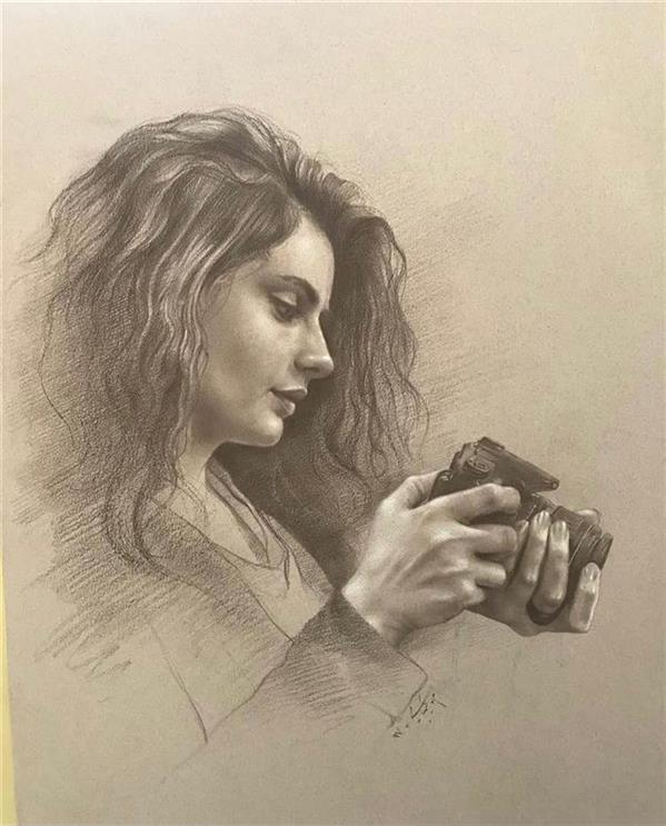 هنر نقاشی و گرافیک محفل نقاشی و گرافیک مریم کیمیایی #مدادرنگ# روی مقوا# نقاش:مریم کیمیایی#نام اثر: چهره نقاش