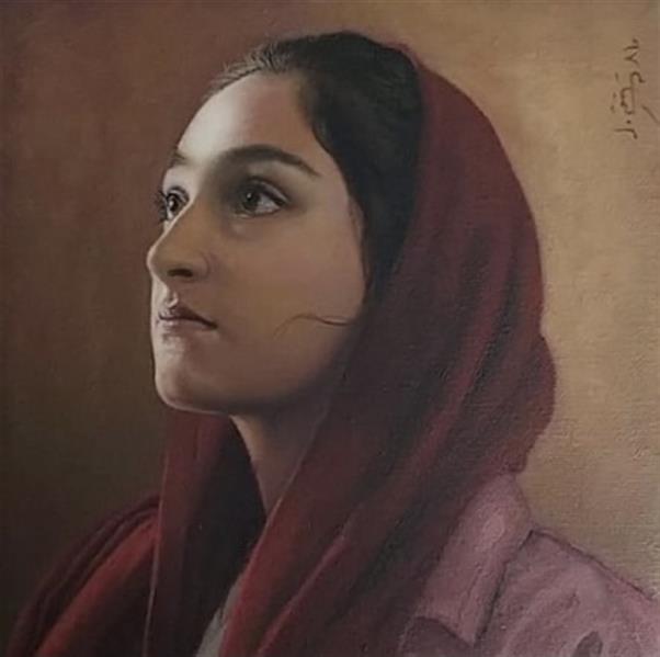 هنر نقاشی و گرافیک محفل نقاشی و گرافیک مریم کیمیایی #رنگ وروغن#روی بوم# نقاش: مریم کیمیایی#نام اثر: دختر شرقی