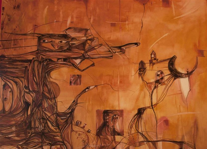 هنر نقاشی و گرافیک محفل نقاشی و گرافیک هنگامه خانه عنقا #اکسپرسیونیسم #رنگ روغن#بوم#۲۰۱۹#هنگامه خانه عنقا