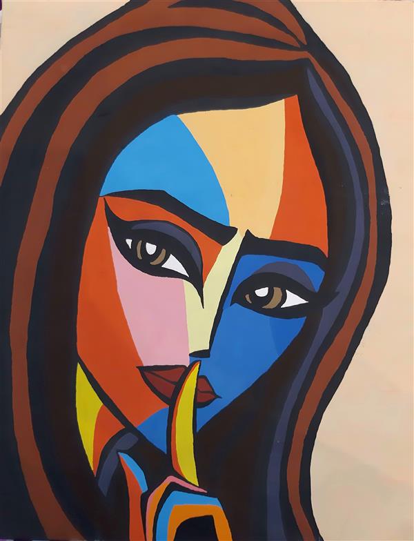 هنر نقاشی و گرافیک محفل نقاشی و گرافیک صفا روانان #نقاشی انتزاعی با گواش روی بوم ۳۵×۴۵