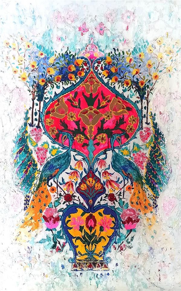 هنر نقاشی و گرافیک محفل نقاشی و گرافیک پوران دریائی اکرلیک روی بوم.با الهام از المان های ایرانی و سنتی