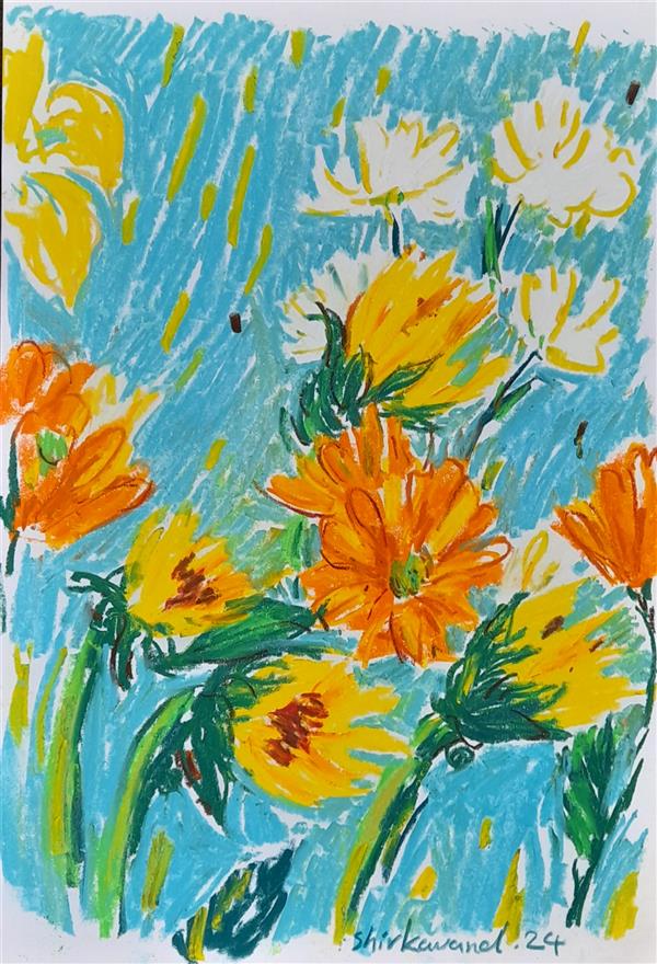 هنر نقاشی و گرافیک محفل نقاشی و گرافیک زهرا شیرکوند  زهرا شیرکوند #پاستل گچی #نقاشی #گل بدون عنوان پاستل گچی روی مقوا 