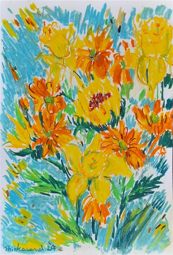 هنر نقاشی و گرافیک محفل نقاشی و گرافیک زهرا شیرکوند  زهرا شیرکوند #پاستل_گچی روی مقوا بدون عنوان #گل #نقاشی #شیرکوند 