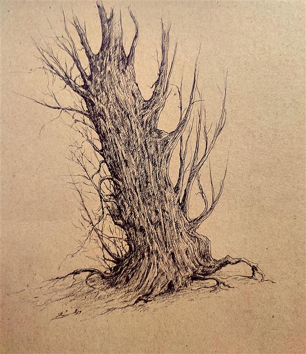 هنر نقاشی و گرافیک محفل نقاشی و گرافیک ab-derakhshan #طراحی#راپید#آدمک ها#درخت#۱۴۰۱